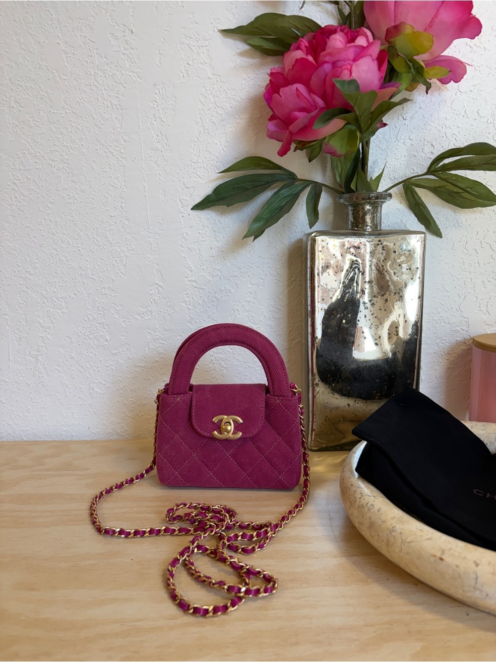 SOLD OUT CHANEL Pink Quilted Nano Mini Shopper Top-Handle Crossbody Bag
